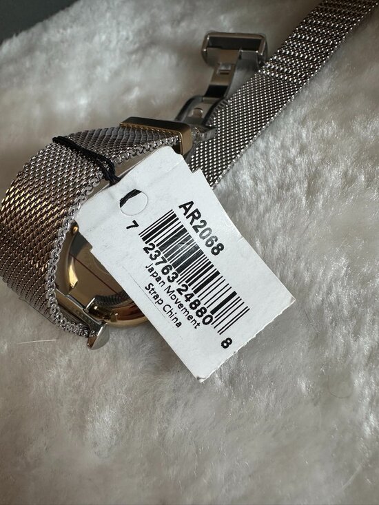 NWT! Emporio Armani AR2068 Women\'s Mother of Pearl 2 Hand Stainless Steel Watch